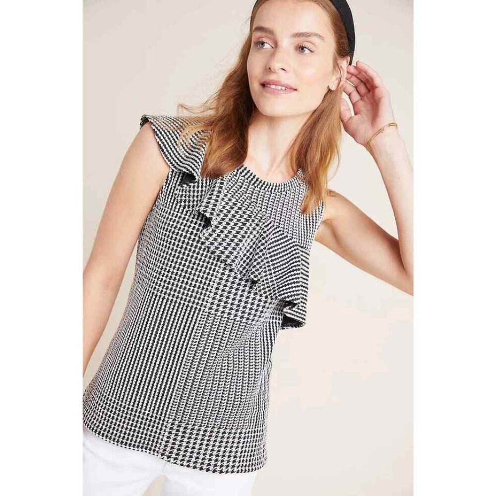 Anthropologie DOLAN hound's-tooth sleeveless top